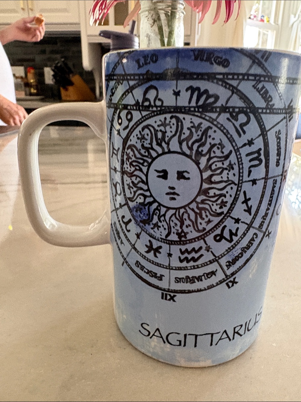 Fisher Sagittarius Ceramic Zodiac Mug in Light Blue